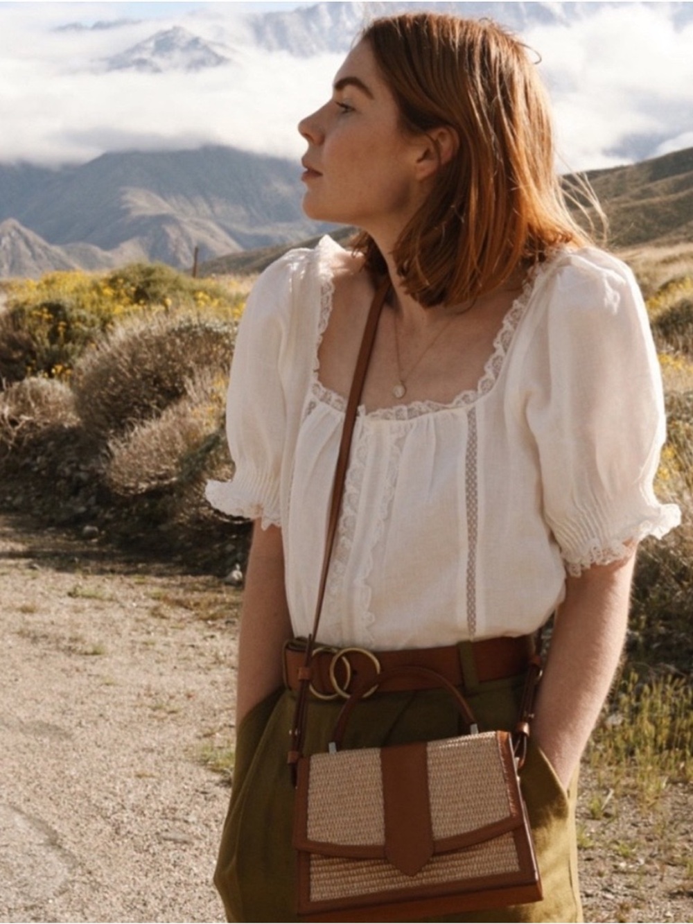 Sezane Ivory Lace-Trim Peasant Blouse - Picture 10 of 14